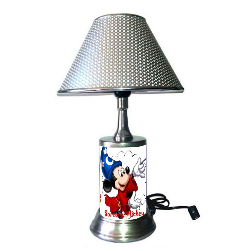 Mickey Mouse Sorcerer lamp with chrome finish shade